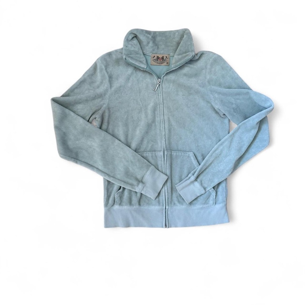 Vintage Juicy Couture Velour Tracksuit Embroidered Floral Motif Sage Green - Picture 3 of 8